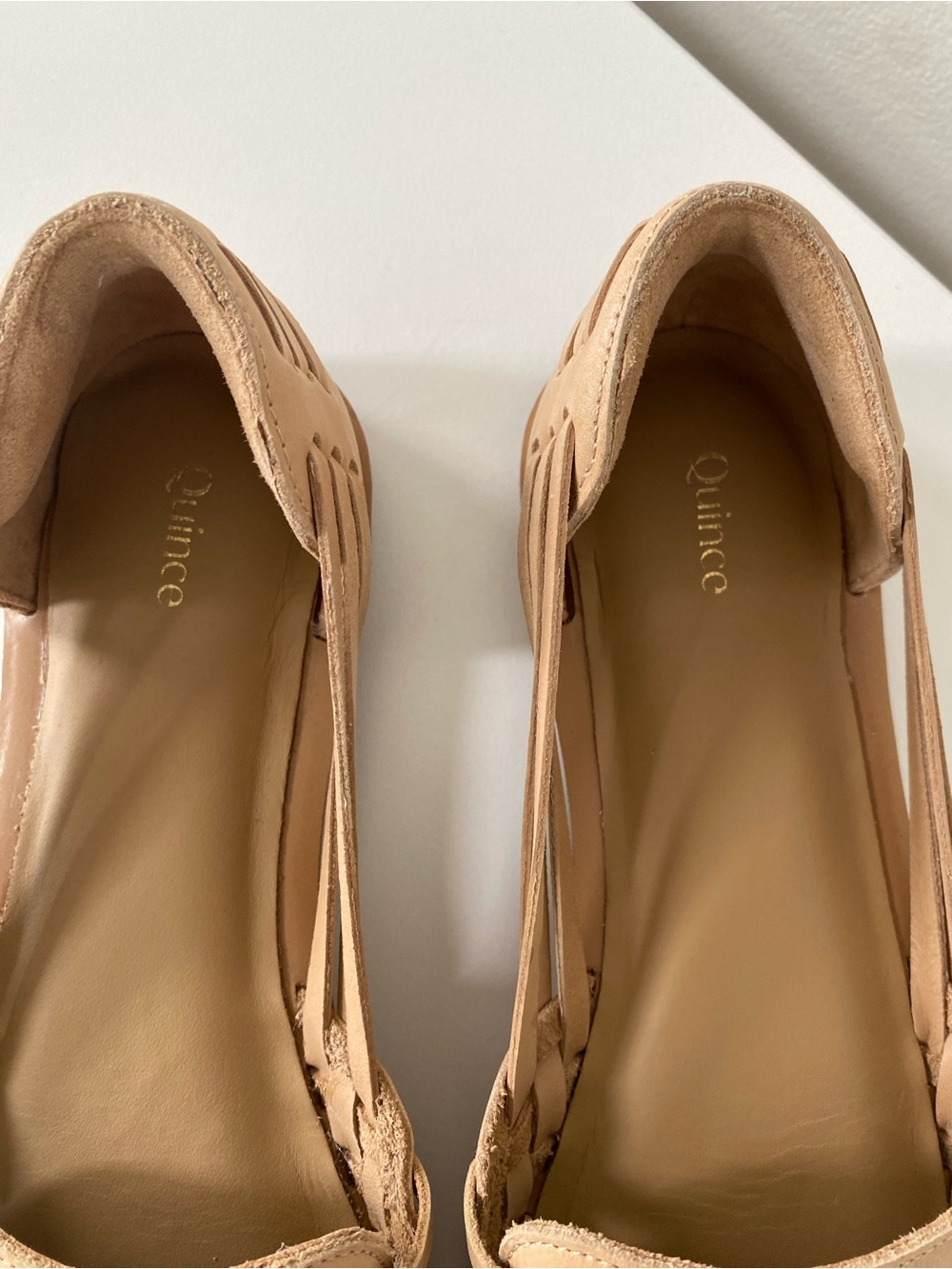 Quince 100% Leather Huarache Flats in Cashew Sz 8 - Picture 3 of 7
